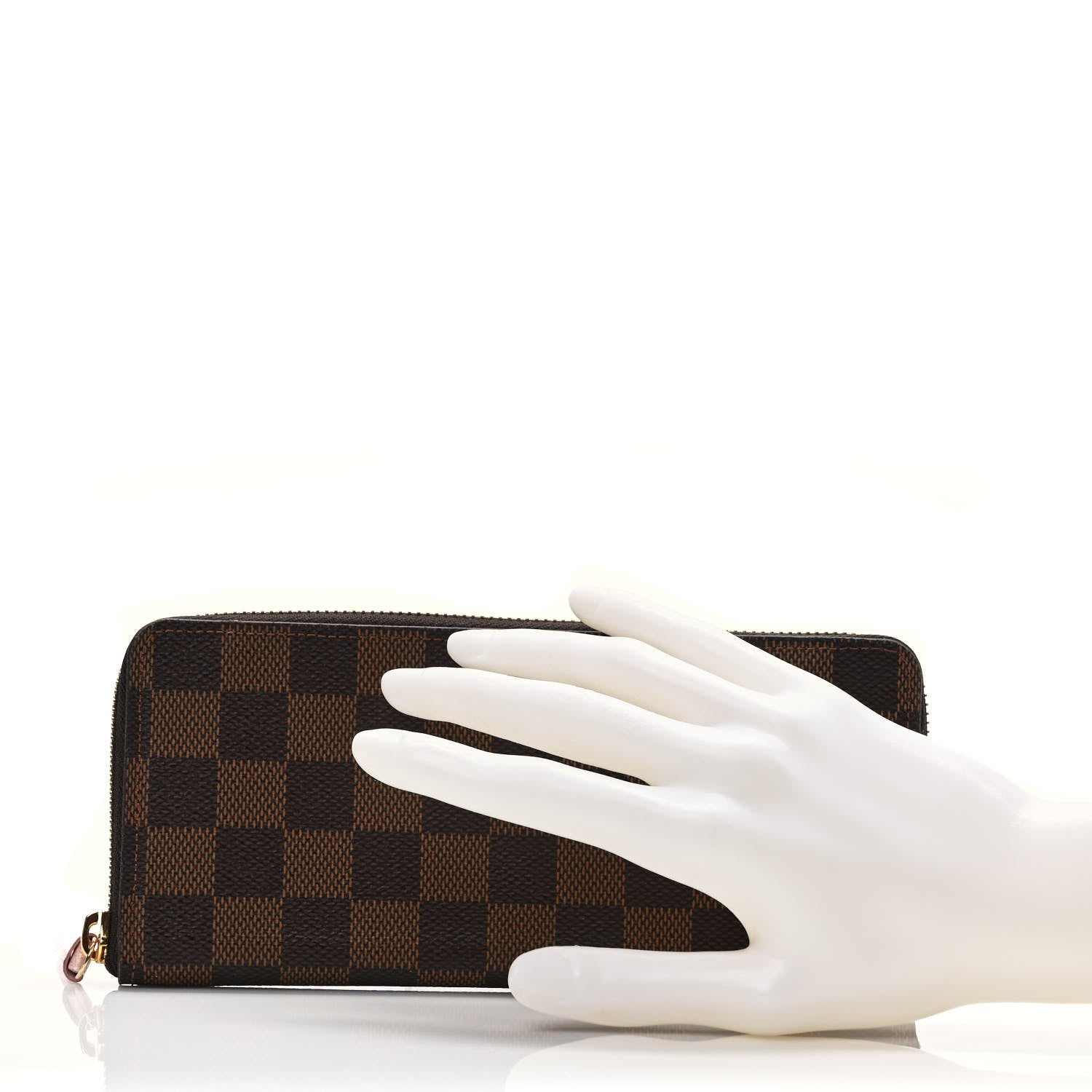 Louis Vuitton Damier Ebene Clemence Wallet Rose Ballerine 2 of 6