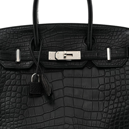 Hermes Matte Alligator Birkin 30 Black 8 of 13