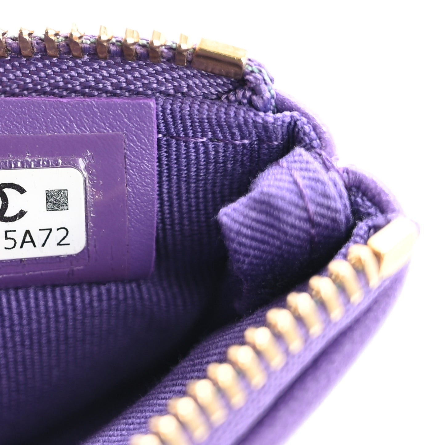 Lambskin Quilted Chanel 19 Mini Pouch Purple