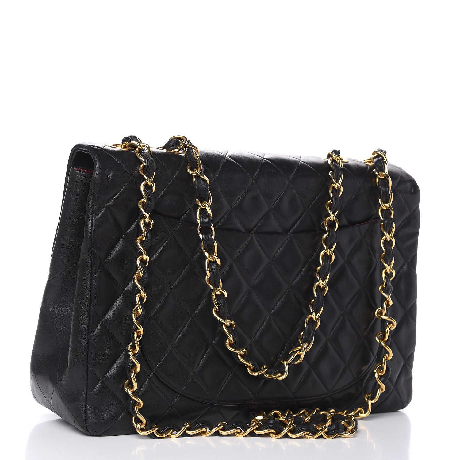 Chanel Lambskin Quilted XL Jumbo Single Flap Black 3 of 16