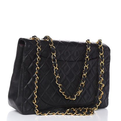 Chanel Lambskin Quilted XL Jumbo Single Flap Black 3 of 16