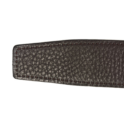 Hermes Box Togo 32mm Martelee H Belt 85 Black Chocolate 5 of 5