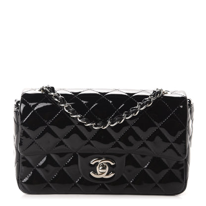 Chanel Patent Calfskin Quilted Mini Rectangular Flap Black 1 of 11