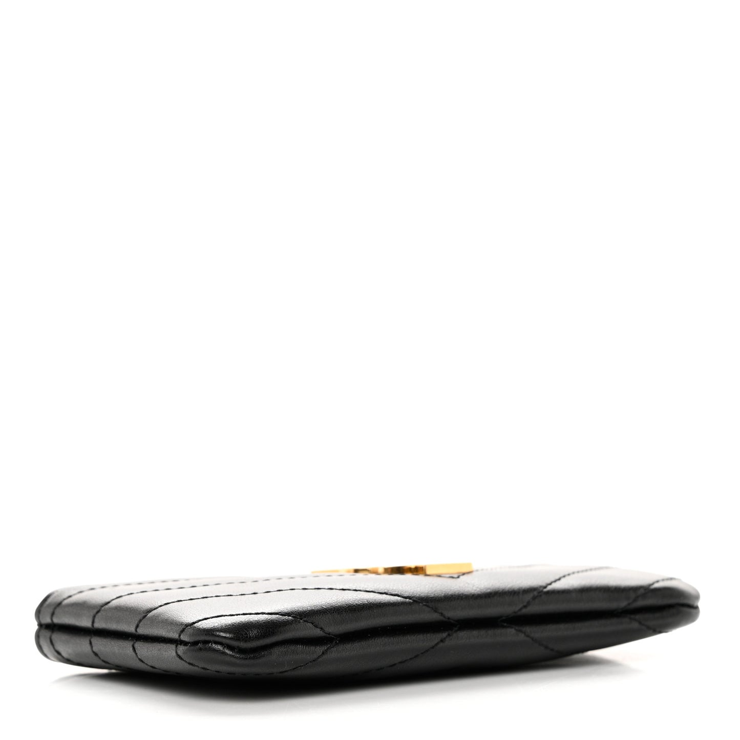 Calfskin Matelasse Monogram Key Pouch Black