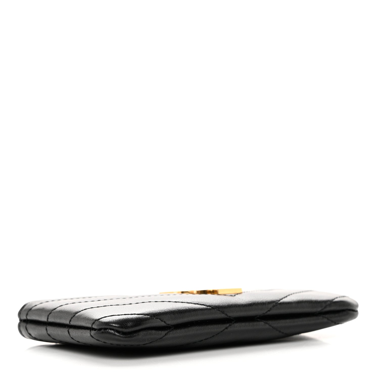 Saint Laurent Calfskin Matelasse Monogram Key Pouch Black 4 of 7