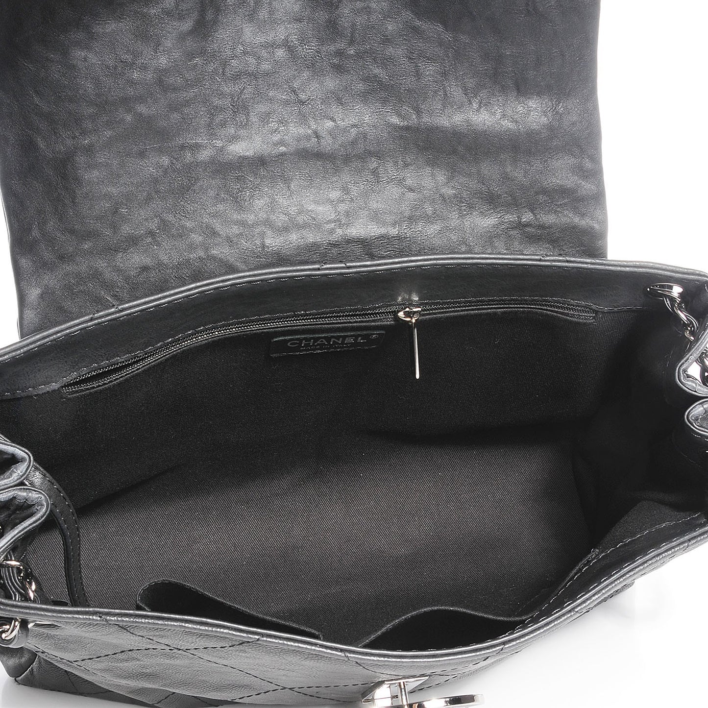 Washed Calfskin Large Hamptons Shopping Tote Black