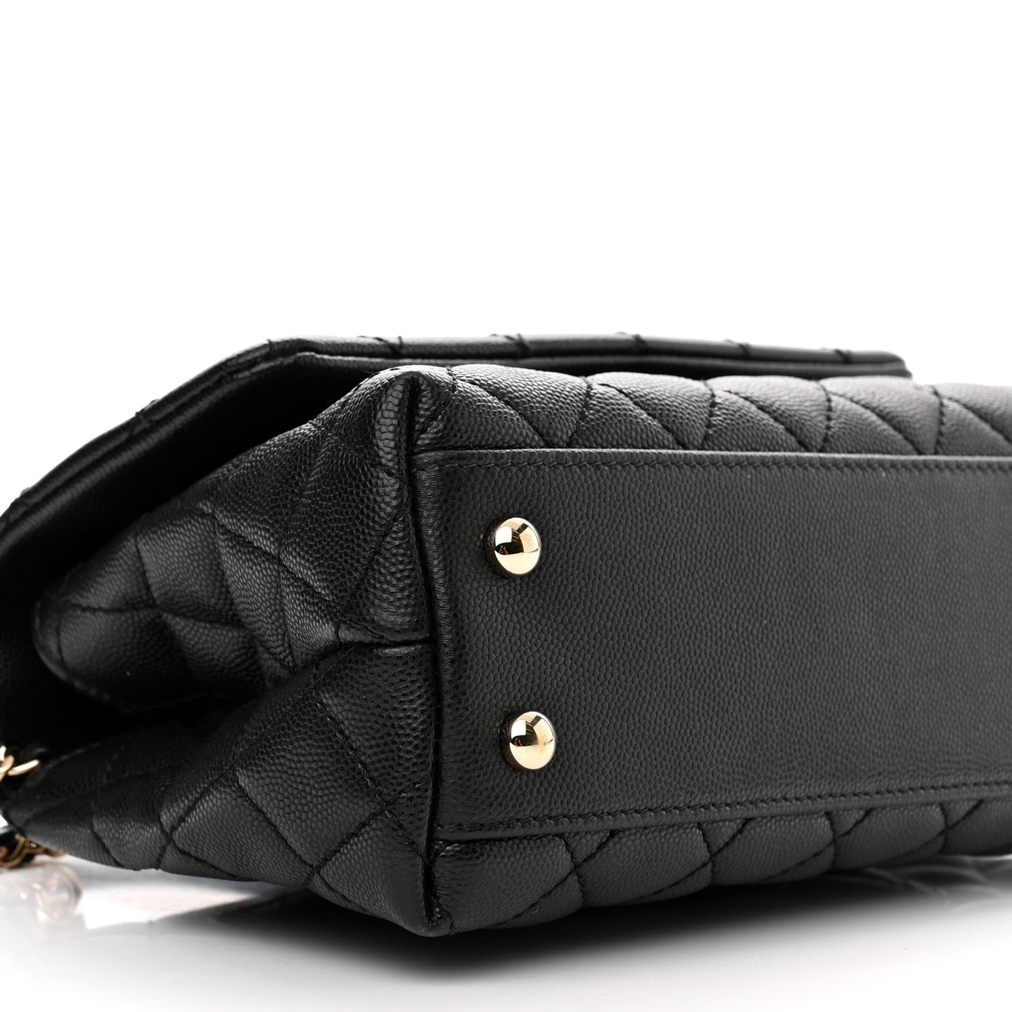 Caviar Quilted Mini Coco Handle Flap Black