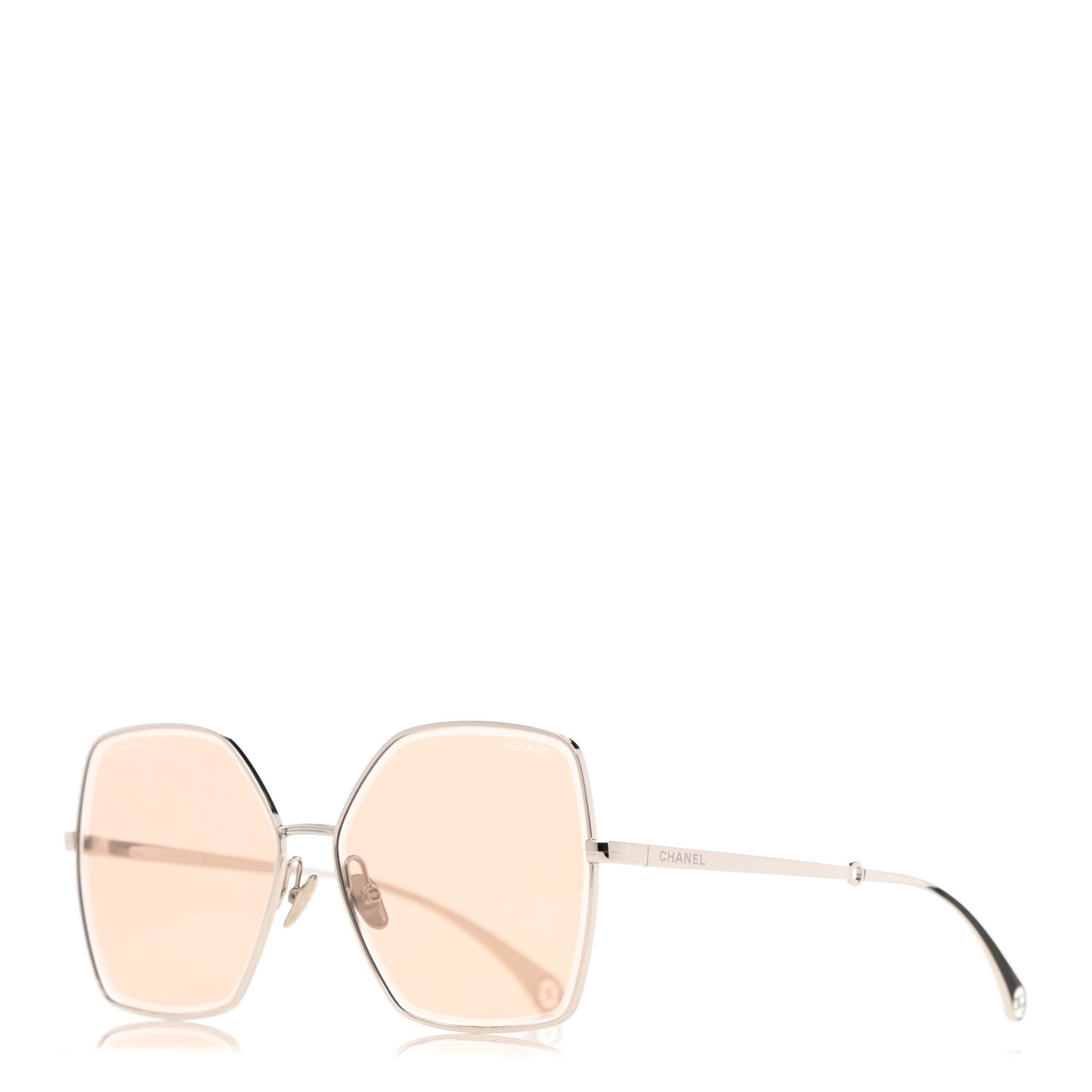 Metal Butterfly Removable Pearl Chain Sunglasses 4262 Pink