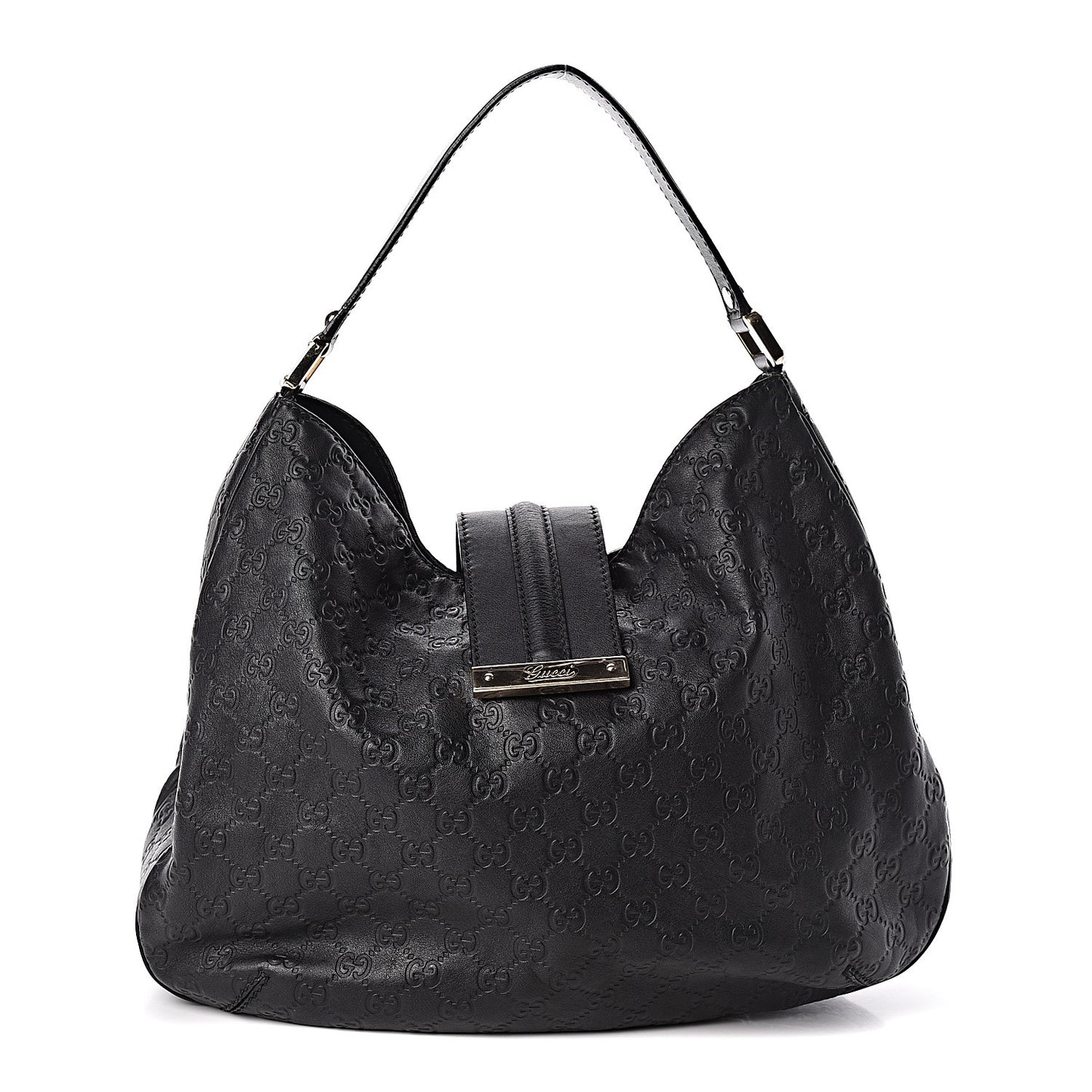 Guccissima Large New Ladies Web Hobo Black