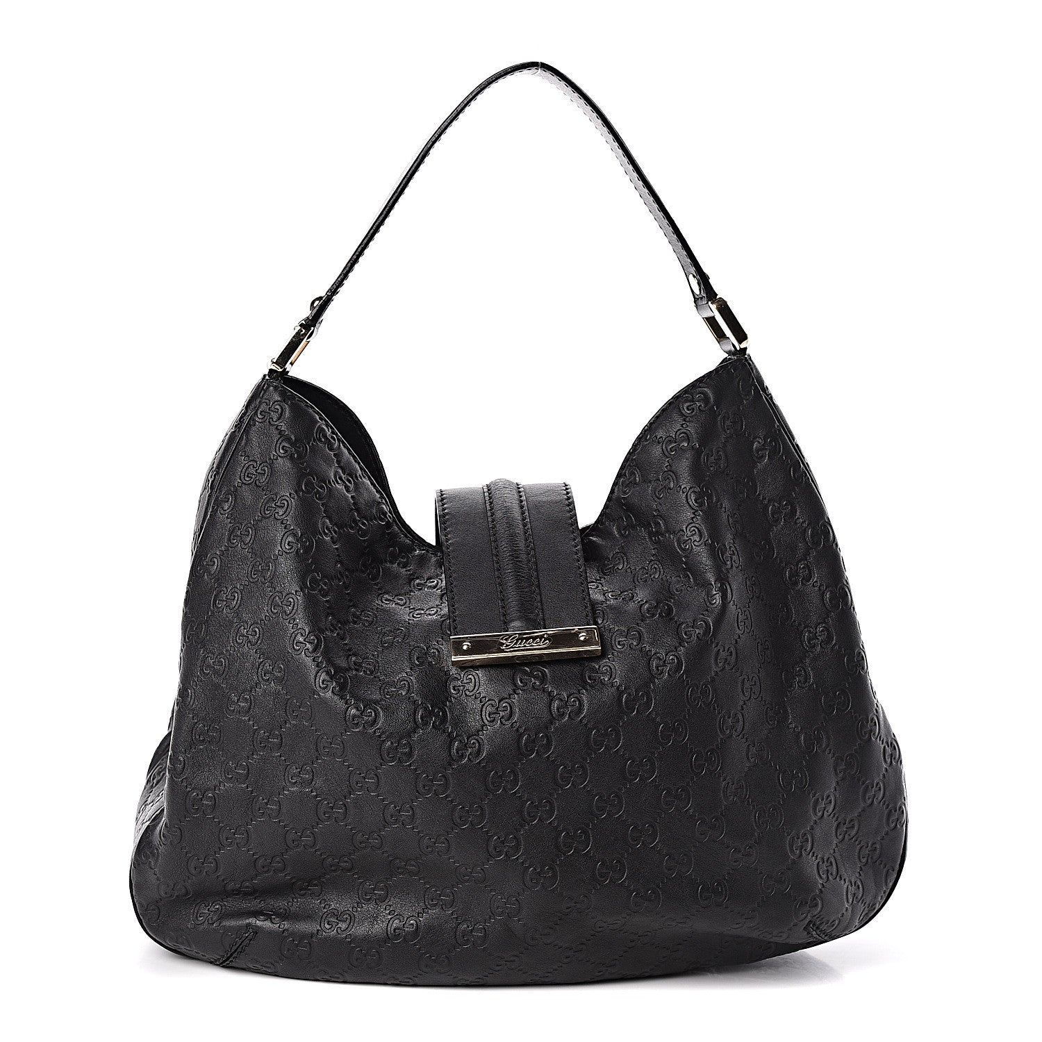 Gucci Guccissima Large New Ladies Web Hobo Black 1 of 10