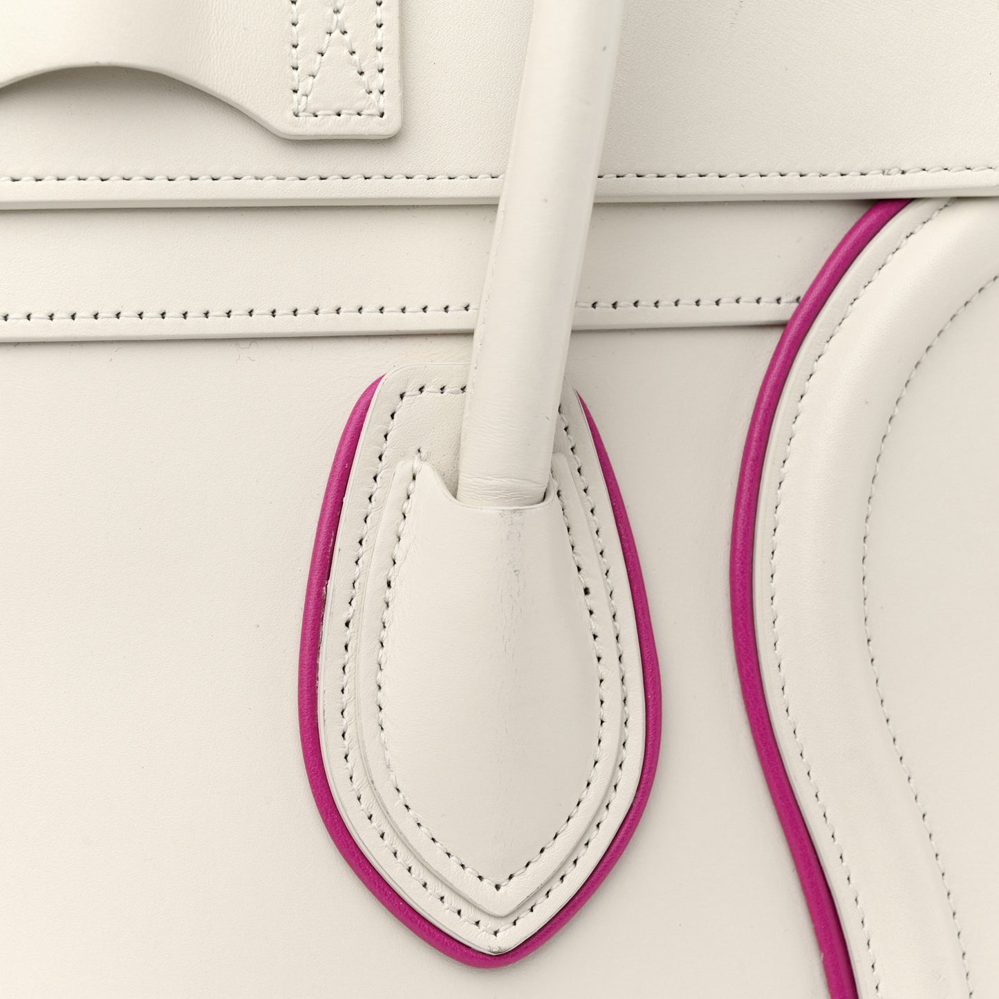 Smooth Calfskin Micro Luggage White Magenta