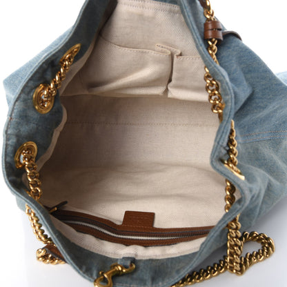Gucci Denim Medium Soho Chain Shoulder Bag Blue 5 of 9