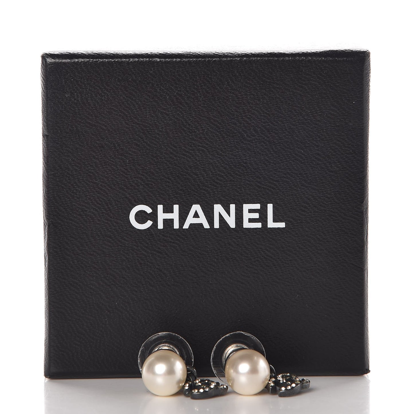 Ruthenium Crystal Pearl CC Drop Earrings