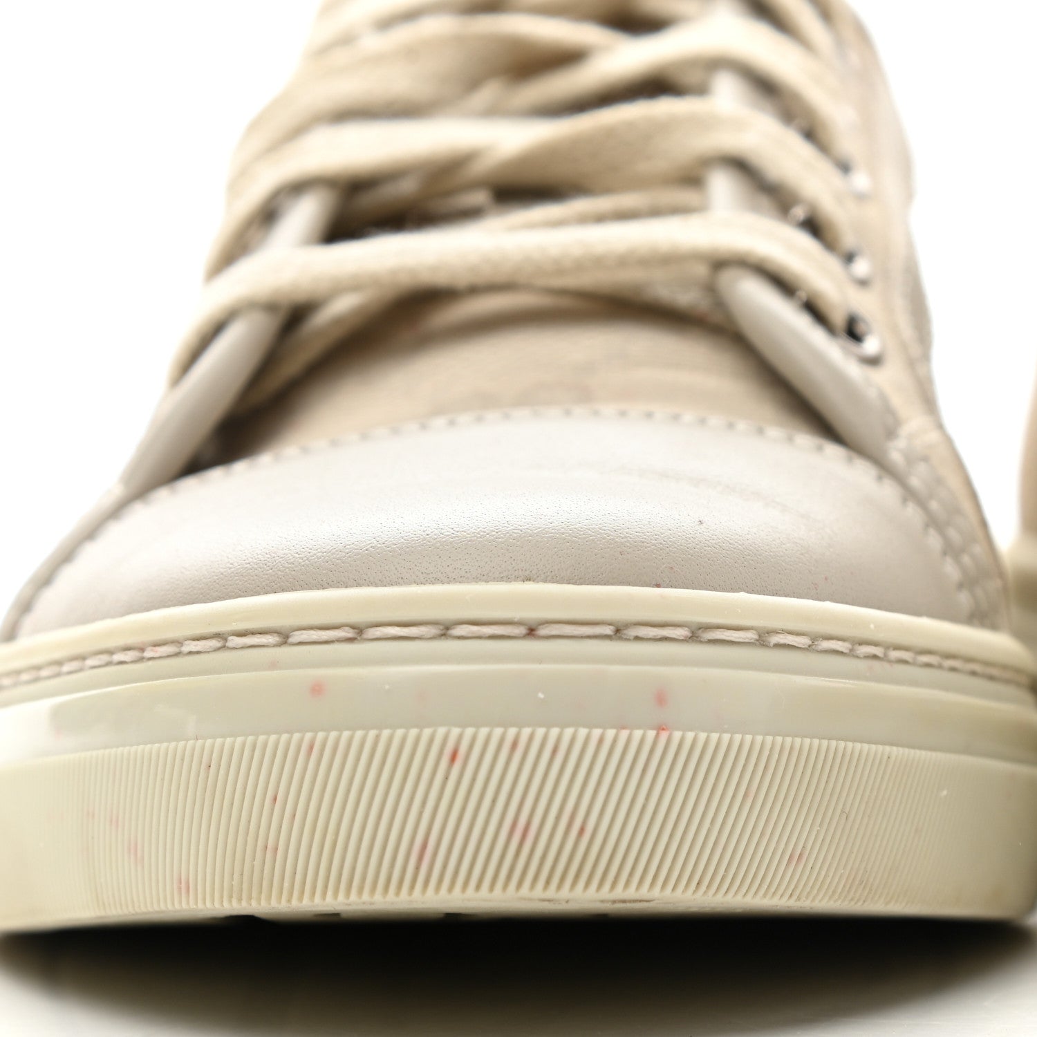 Gucci Washed Cotton GG Monogram Calfskin Womens Low Top Sneakers 37 White Mystic White Great White 11 of 13