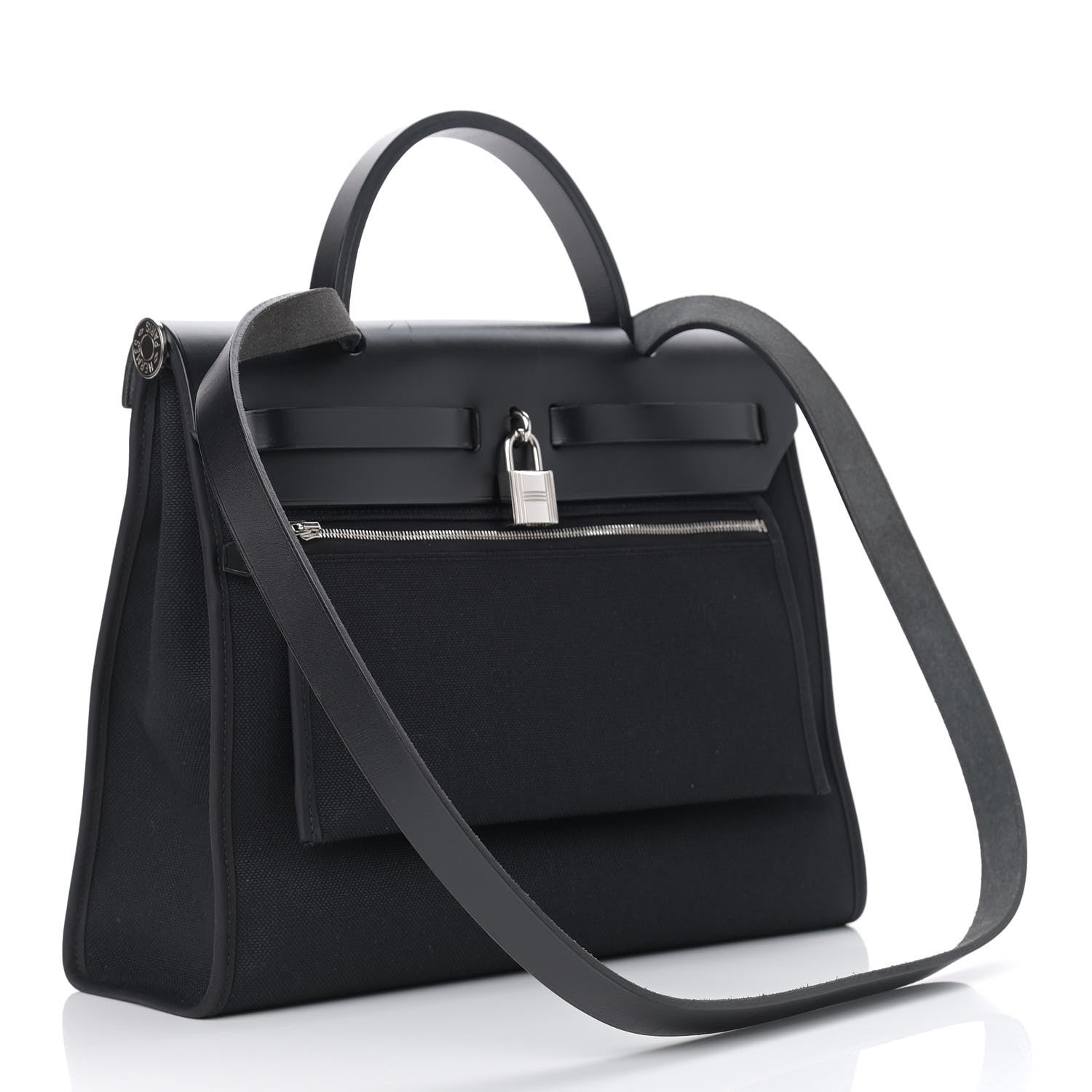 Hermes Military Toile Vache Hunter Herbag Zip PM 31 Black 4 of 10