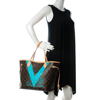Louis Vuitton Monogram V Neverfull MM Turquoise 2 of 7