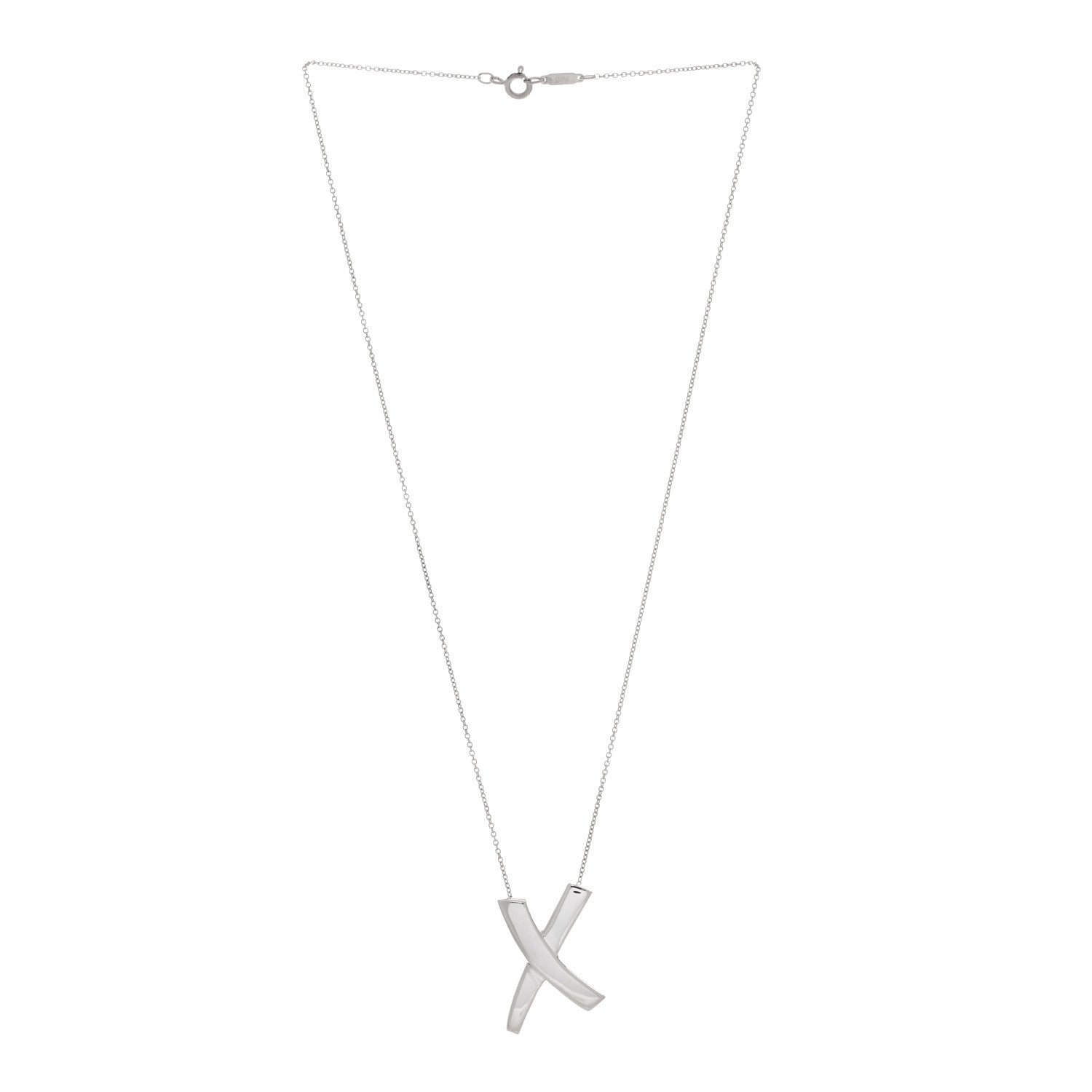 Tiffany Sterling Silver Paloma Picasso Graffiti X Pendant Necklace 3 of 4