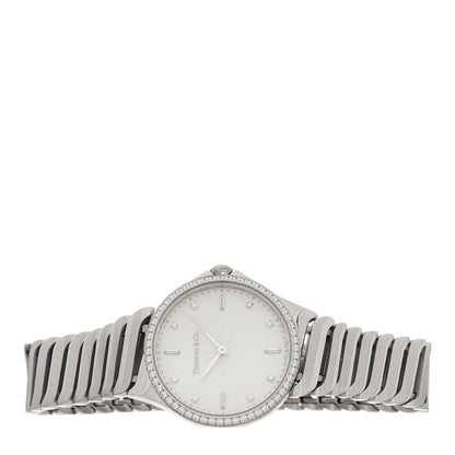 Tiffany Stainless Steel Diamond Bezel 28mm Metro 2-Hand Quartz Watch 2 of 4