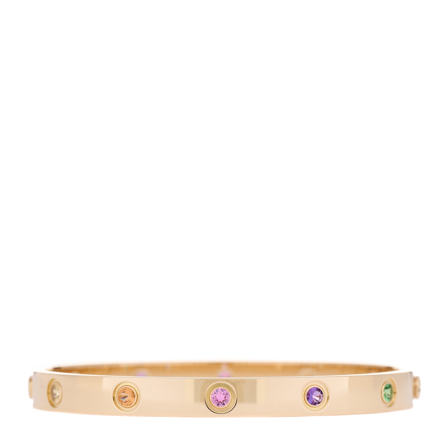 18K Pink Gold Sapphire Garnet Amethyst LOVE Bracelet 16