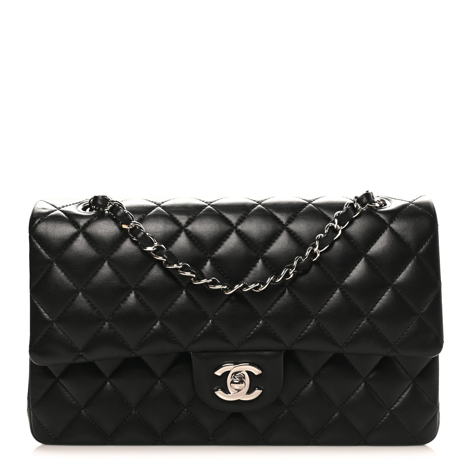 Chanel Lambskin Quilted Medium Double Flap Black 1 of 11