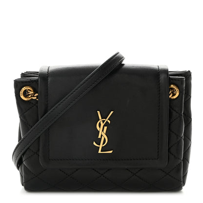 Saint Laurent Lambskin Quilted Monogram Mini Nolita Black 1 of 12