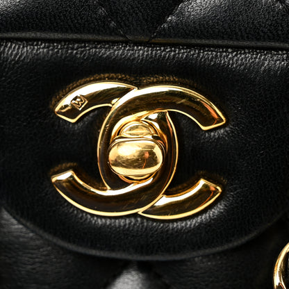 Chanel Lambskin Quilted Medium Double Flap Black 13 of 14