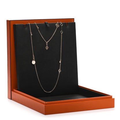 Hermes 18K Rose Gold Diamond Long Gambade Necklace 6 of 6