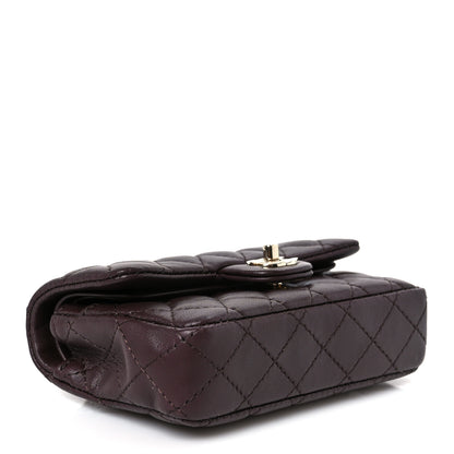 Chanel Lambskin Quilted Mini Double Flap With Hook Dark Brown 4 of 12