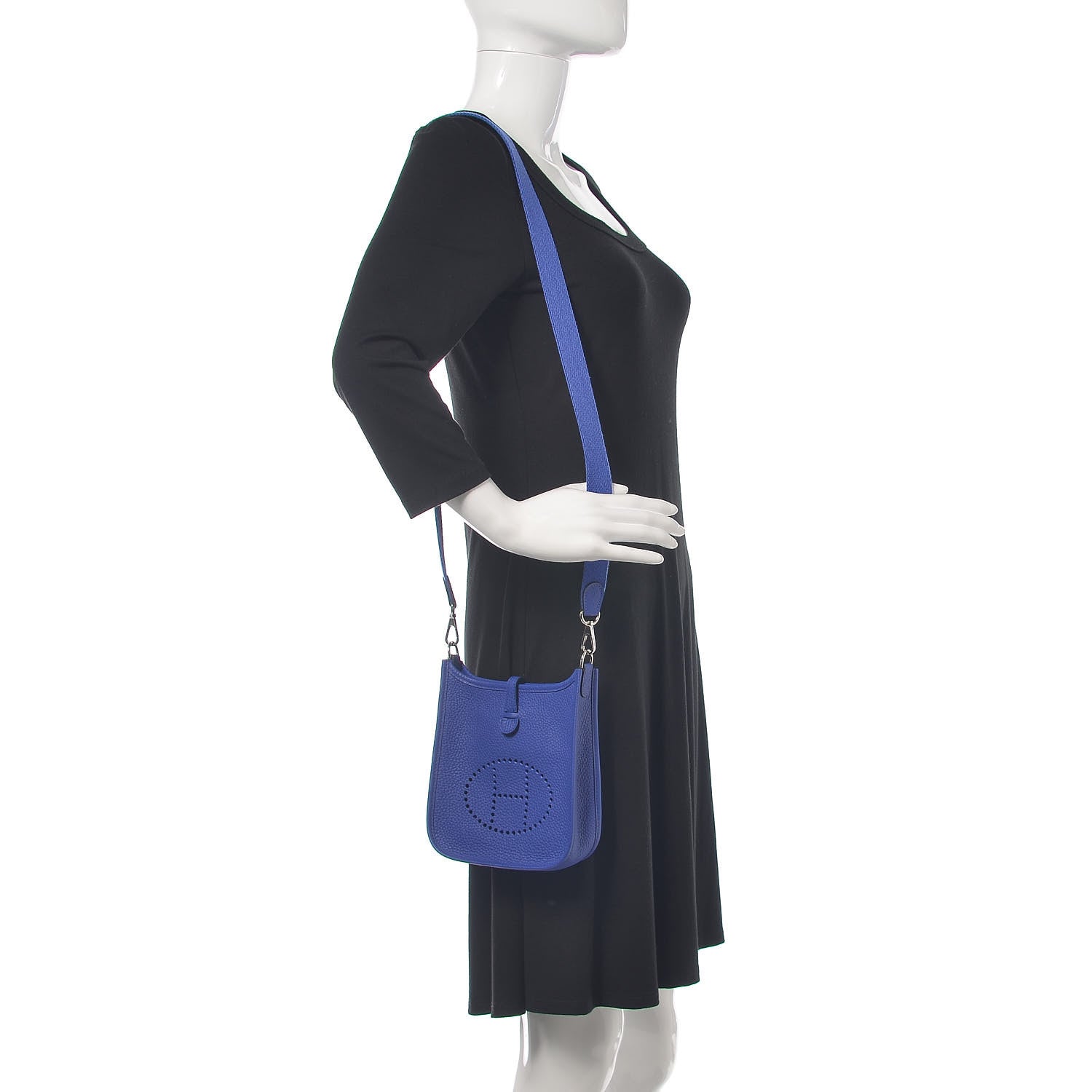 Hermes Taurillon Clemence Evelyne TPM Bleu Electrique 3 of 12