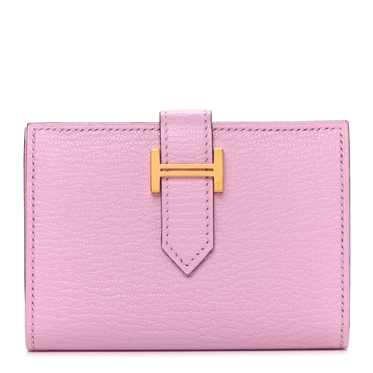 Hermes Chevre Mysore Bearn Card Holder Wallet Mauve Sylvestre 1 of 7
