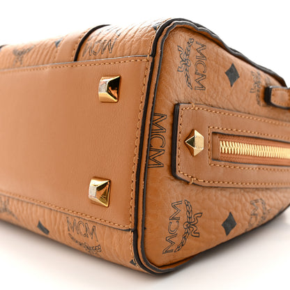 MCM Visetos Small Boston Bag Cognac 9 of 14