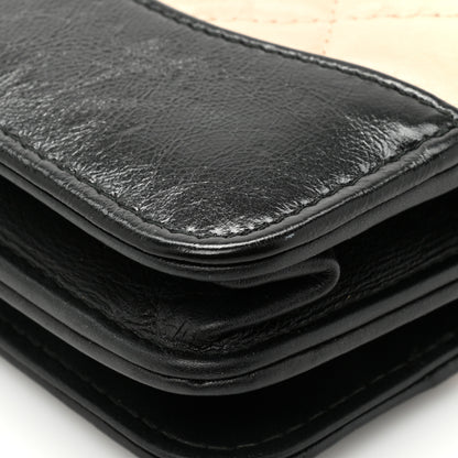 Chanel Aged Calfskin Quilted Gabrielle Wallet On Chain WOC Beige Black 17 of 18