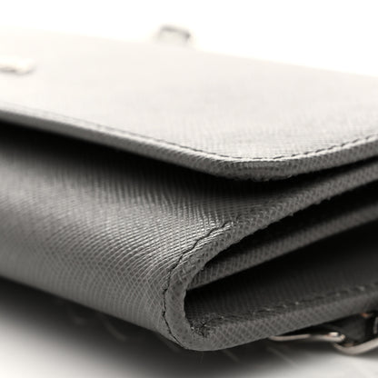 Prada Saffiano Metal Oro Chain Wallet Marmo 10 of 11
