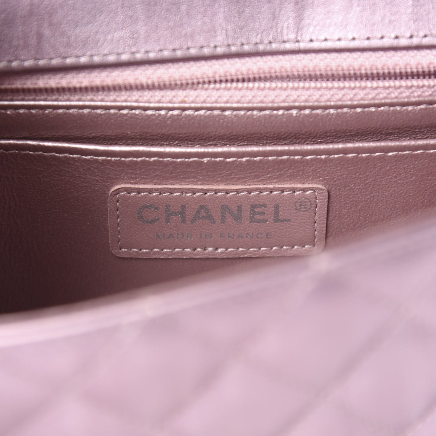 Metallic Calfskin Quilted Mini Rectangular Flap Pink