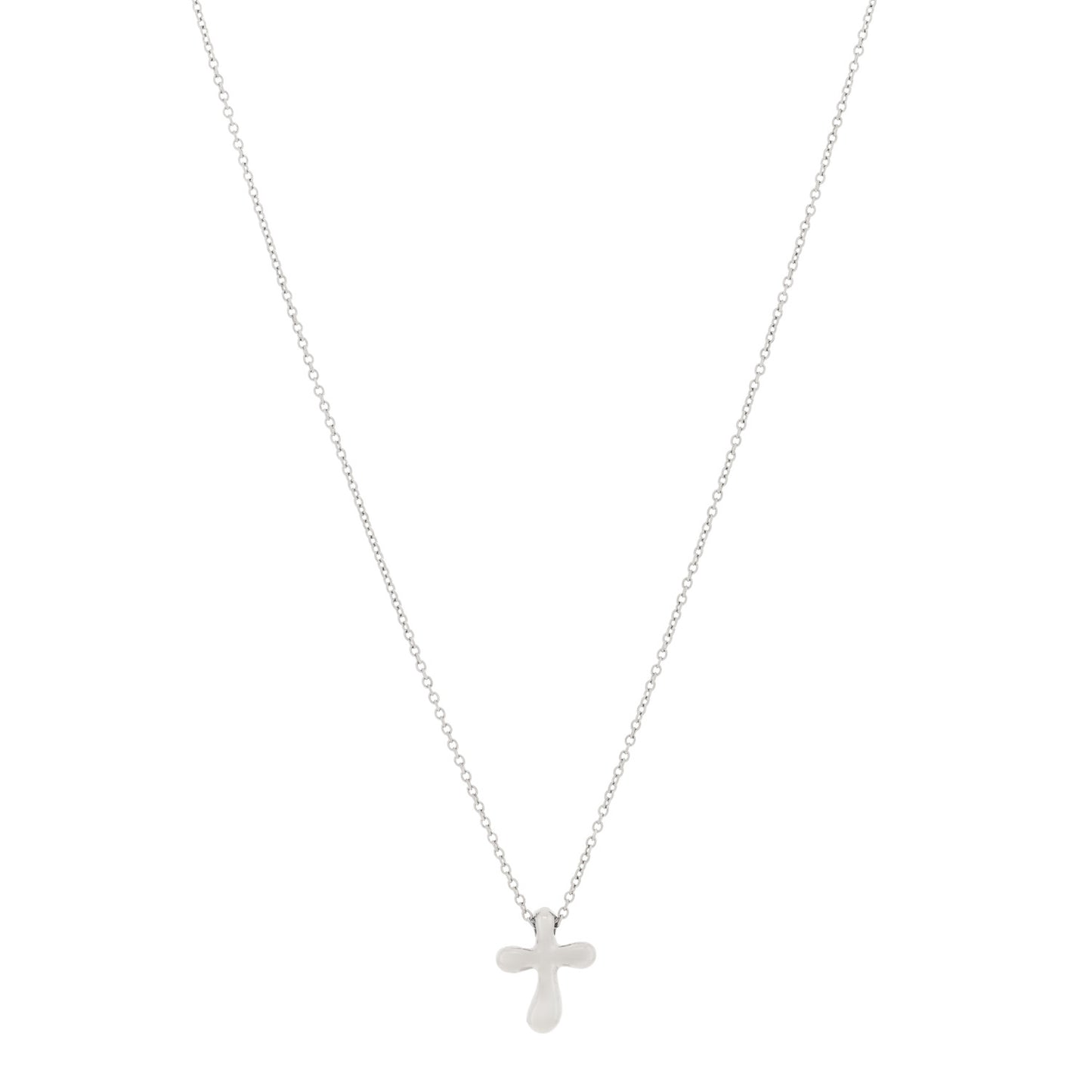 Platinum 12mm Elsa Peretti Cross Pendant Necklace