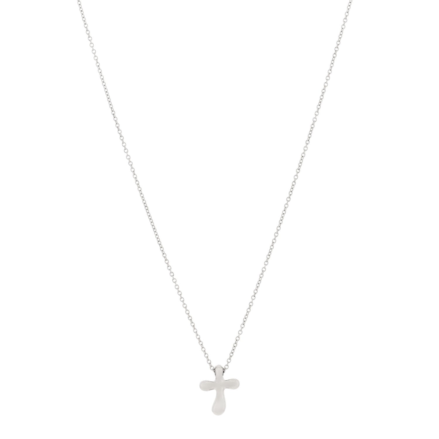 Tiffany Platinum 12mm Elsa Peretti Cross Pendant Necklace 1 of 3