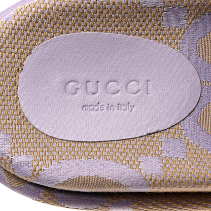 Gucci Monogram Jumbo GG Platform Slide Wedge Sandals 38 Beige Lapis 6 of 9