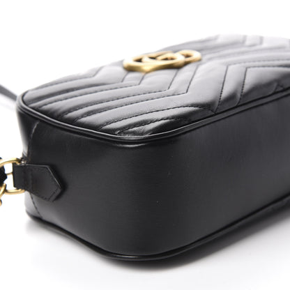 Gucci Calfskin Matelasse Small GG Marmont Chain Shoulder Bag Black 6 of 10