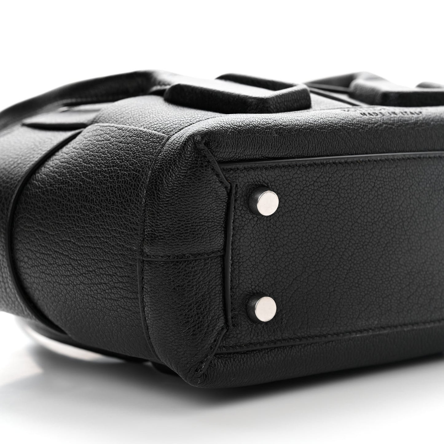 Grained Calfskin Mini Maxi Intrecciato Arco 33 Black