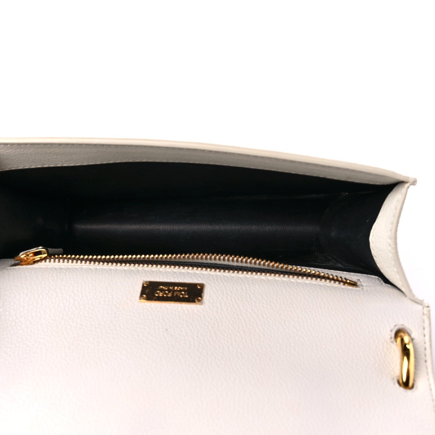 Tom Ford Grained Calfskin Tara Chain Shoulder Bag White 5 of 17