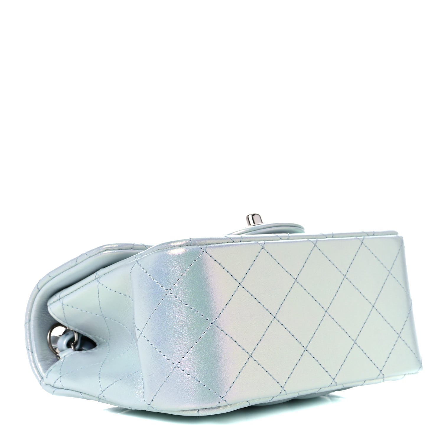 Chanel Iridescent Lambskin Quilted Mini Square Flap Light Blue 4 of 10