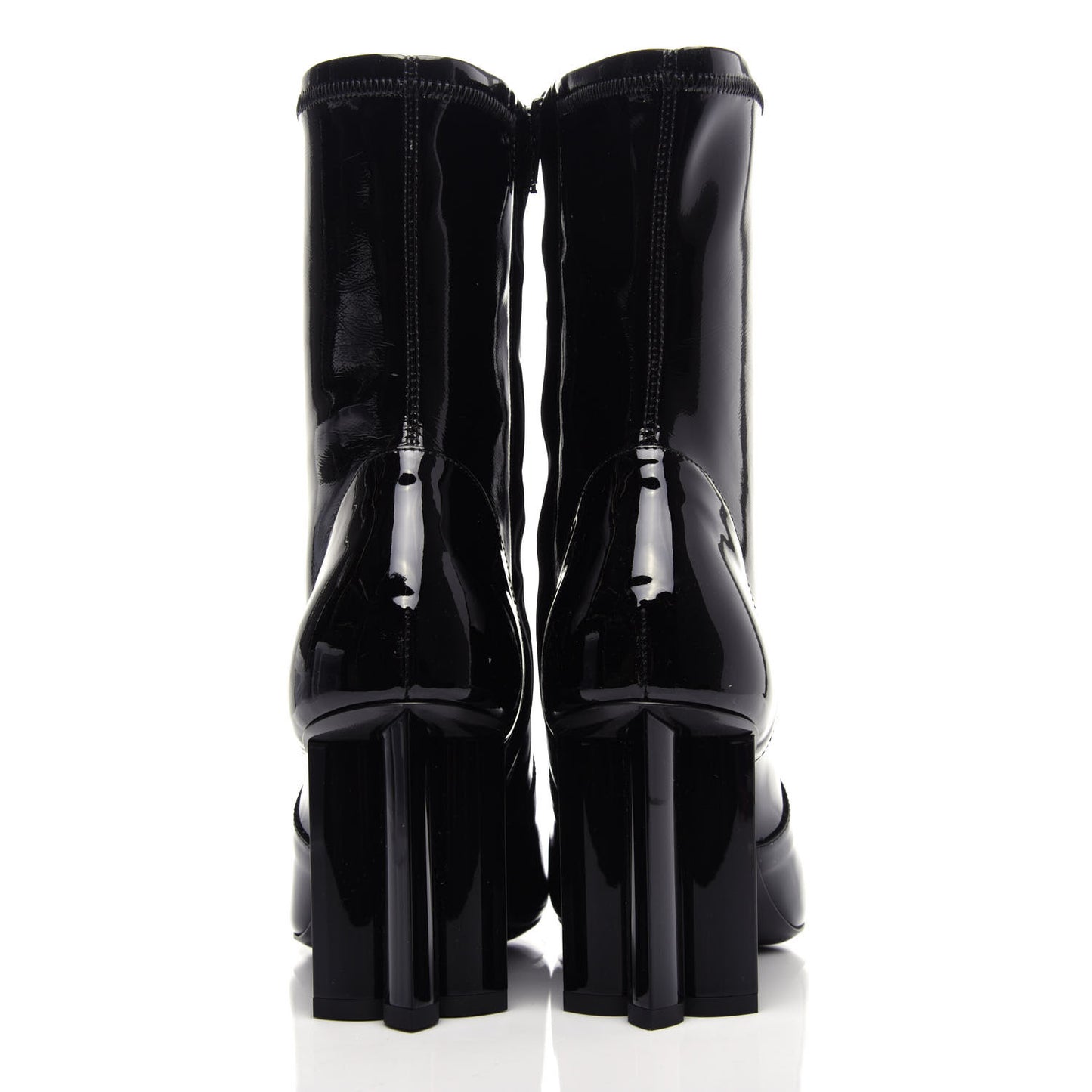 Patent Silhouette Ankle Boots 38 Black