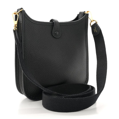 Hermes Taurillon Clemence Evelyne TPM Black 3 of 10