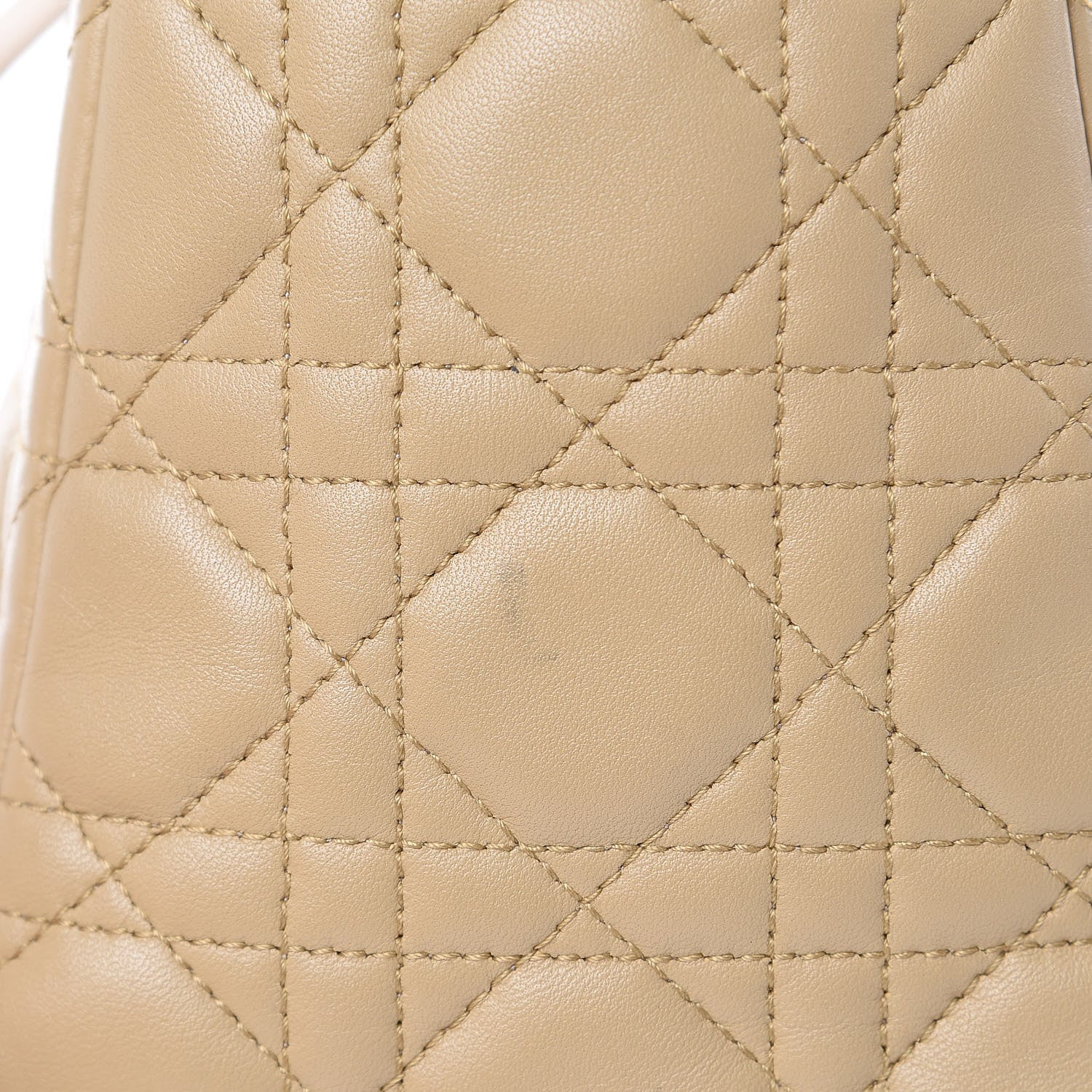 Christian Dior Lambskin Cannage Medium Lady Dior Beige 18 of 19