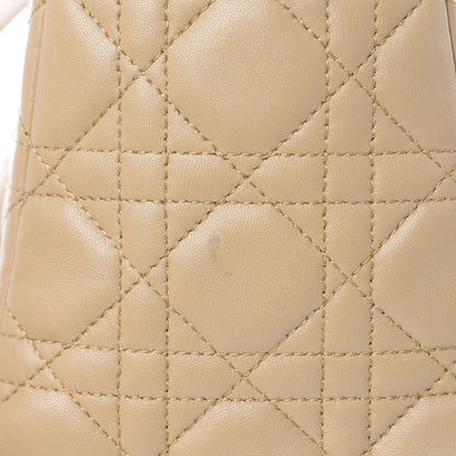 Christian Dior Lambskin Cannage Medium Lady Dior Beige 18 of 19
