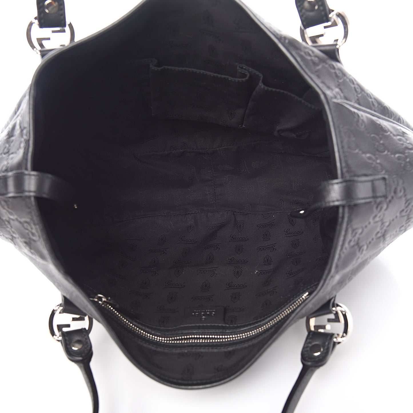 Guccissima Medium GG Twins Shoulder Bag Black