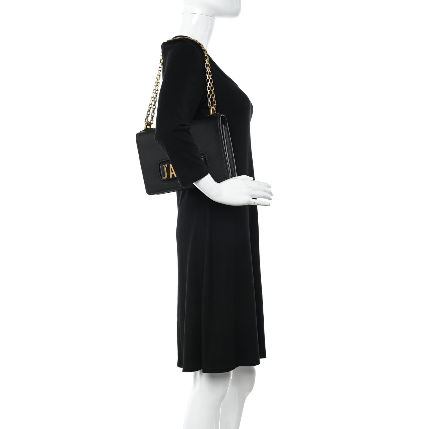 Calfskin J'Adior Chain Flap Bag Black