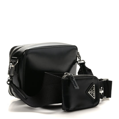 Prada Saffiano Travel Small Brique Crossbody Bag Black 3 of 8