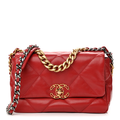 Chanel Lambskin Quilted Medium Chanel 19 Flap Red 1 of 11