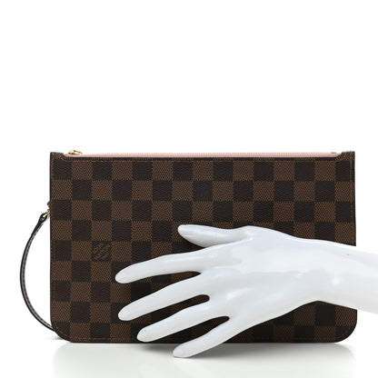 Louis Vuitton Damier Ebene Neverfull MM GM Pochette Rose Ballerine 2 of 6